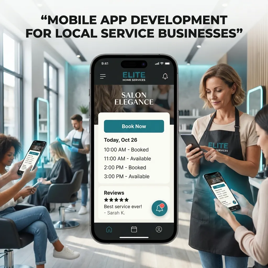 Local U.S. service business owner using a mobile booking app – Quick Comet 2025