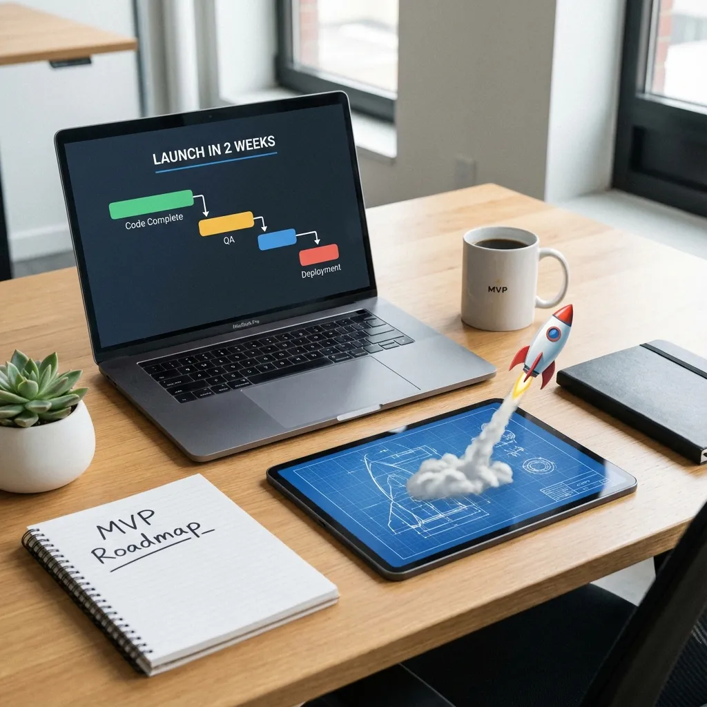 MVP development workspace with sprint planning board and minimal app interface - Quick Comet 2025